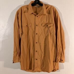 Work n’ Sport Yellow Canvas Button Up‎ Work Shirt 2XL Tall